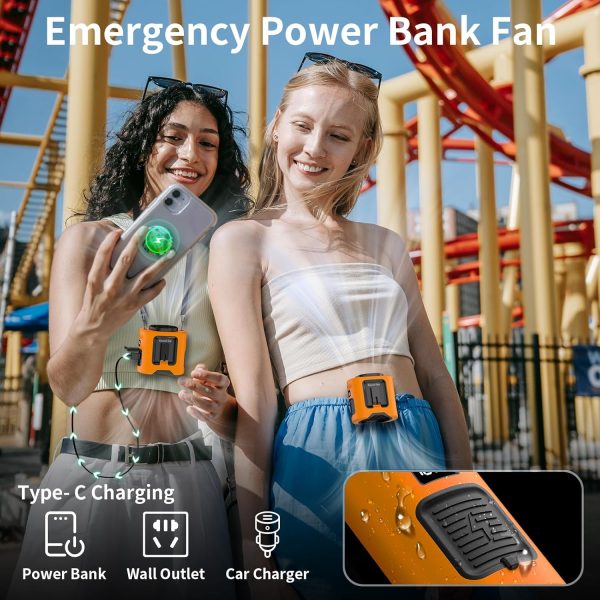 Portable Cooling Fan Rechargeable Wearable 5 Speeds LED-5