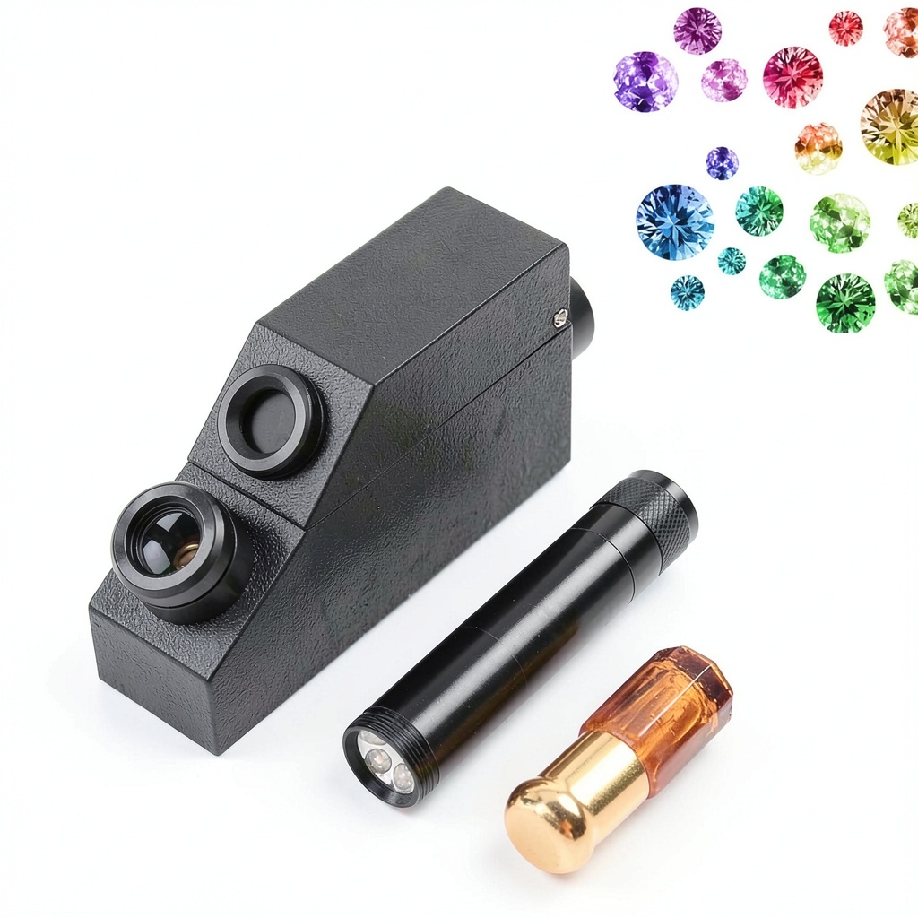 Installing ZJchao7wyeib20dt Gemstone Refractometer Fast Identification on a wooden desk