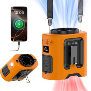 Portable Cooling Fan Rechargeable Wearable 5 Speeds LED-0
