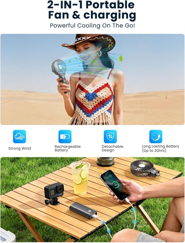 HandFan Portable Rechargeable Handheld Fan 5200mAh Battery-2