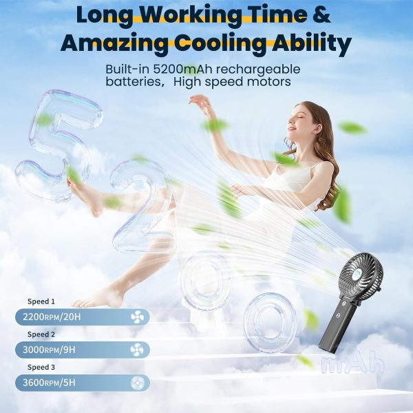 HandFan Portable Rechargeable Handheld Fan 5200mAh Battery-1
