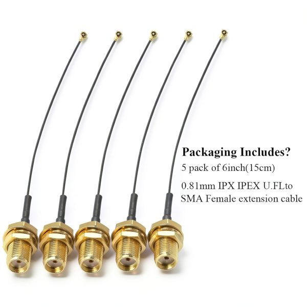 TUOLNK Coaxial Cable 6inch Black Male-to-Female-6