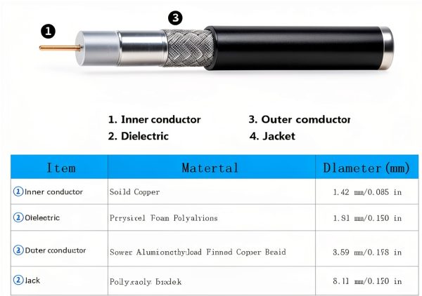 SMA Male to SMA Female Cable GEMEK Low Loss Coax-4