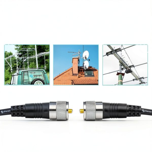 RG8X Coaxial Cable Steren Black 50ft Male-4