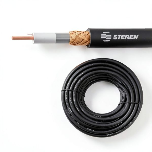 RG8X Coaxial Cable Steren Black 50ft Male-5