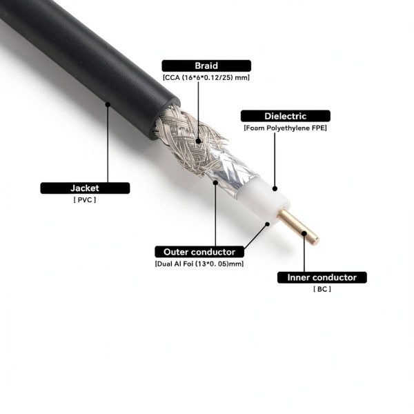 Coaxial Cable BOOBRIE Upgrade LMR200-2