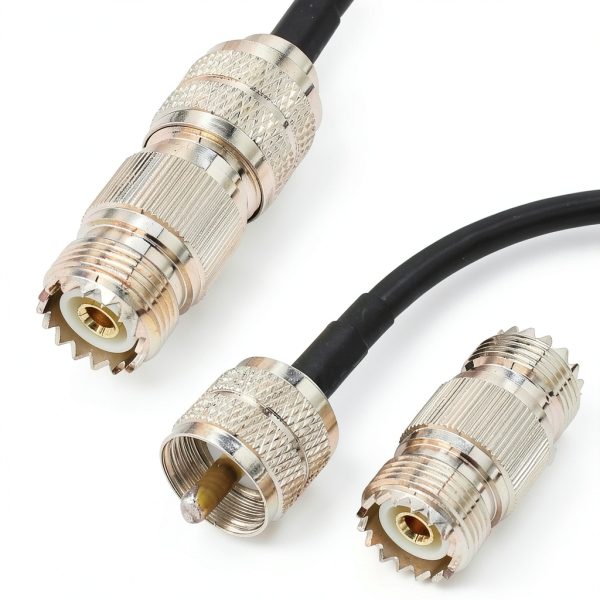 exgoofit CB Coaxial Jumper Cable 12in Male to Male RF Connector Black-3
