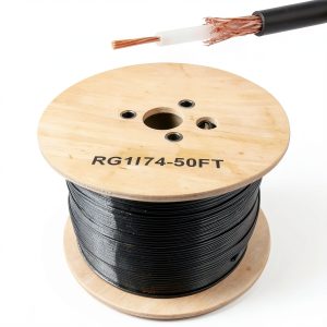 RG174 Coaxial Cable 50FT Waterproof PVC RJ45 Male-to-Male by MOOKEERF-0