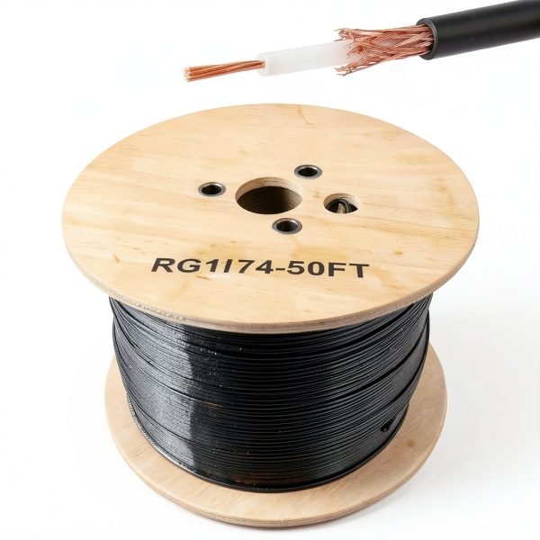 RG174 Coaxial Cable 50FT Waterproof PVC RJ45 Male-to-Male by MOOKEERF-0