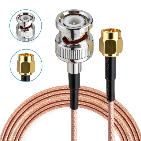 urcianow SMA to BNC Male Coaxial Cable 3.28ft RG316 Pink Weatherproof-1