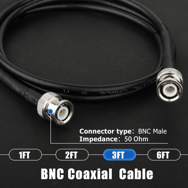 Ullnosoo BNC Coaxial Cable 2ft Male to Male Low Loss Weatherproof-7