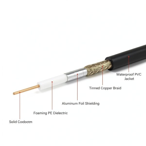 MOOKEERF RG58 Coaxial Cable N Male to BNC Male 15ft Black Low Loss-2