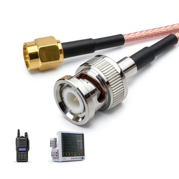 urcianow SMA to BNC Male Coaxial Cable 3.28ft RG316 Pink Weatherproof-3