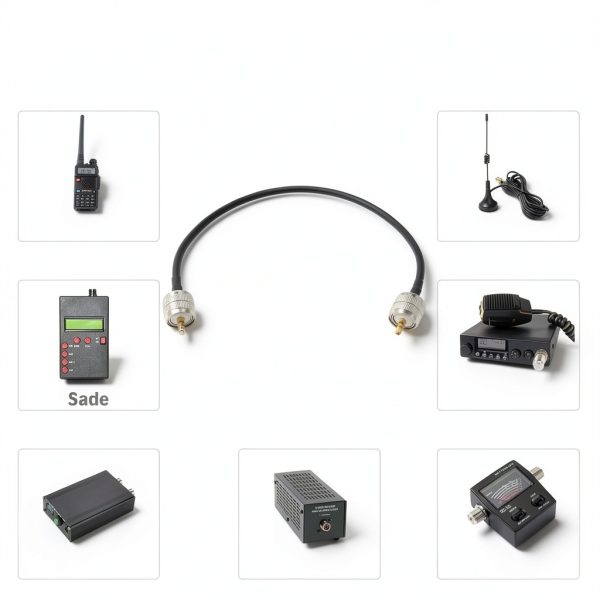 exgoofit CB Coaxial Jumper Cable 12in Male to Male RF Connector Black-4