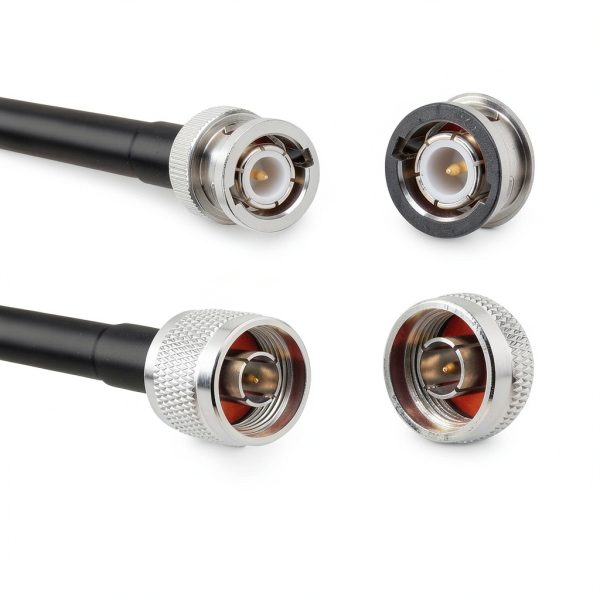 MOOKEERF RG58 Coaxial Cable N Male to BNC Male 15ft Black Low Loss-1