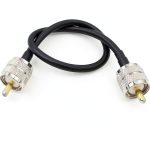 exgoofit CB Coaxial Jumper Cable 12in Male to Male RF Connector Black-0
