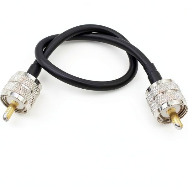 exgoofit CB Coaxial Jumper Cable 12in Male to Male RF Connector Black-0