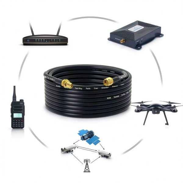 YOTENKO SMA Male to Female Coaxial Cable 32.8FT Shielded Low Loss-5