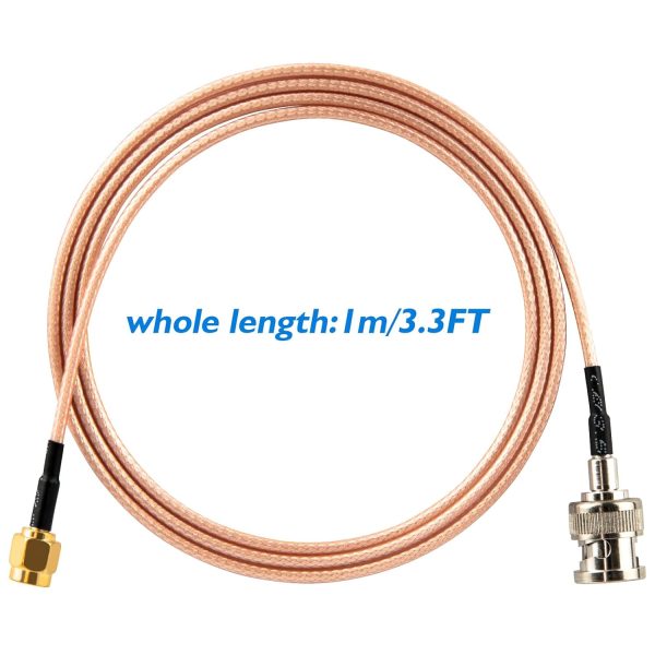 urcianow SMA to BNC Male Coaxial Cable 3.28ft RG316 Pink Weatherproof-4
