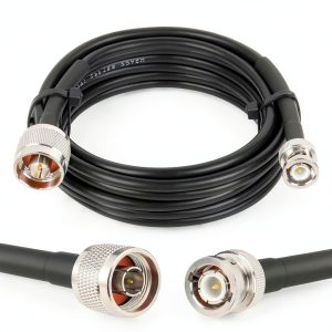 MOOKEERF RG58 Coaxial Cable N Male to BNC Male 15ft Black Low Loss-0