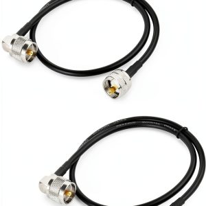 Superbat UHF PL-259 Male to Male Coax Cable 2ft Low Loss Waterproof-0