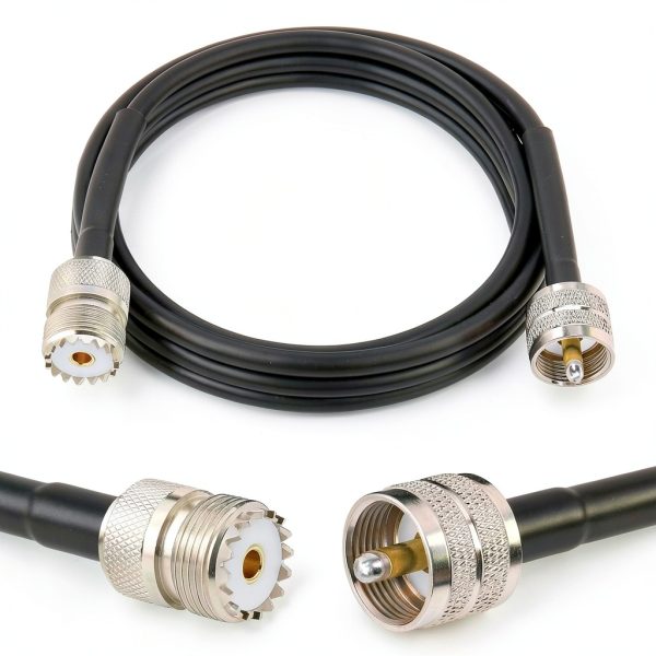 PL-259 UHF CB Coax Cable 3FT MOOKEERF Low Loss RG58 PL259 Male-Female-0