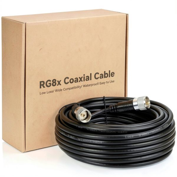 RG8x Coaxial Cable 50ft by RFAdapter Low Loss UHF PL259 Male to Male-6