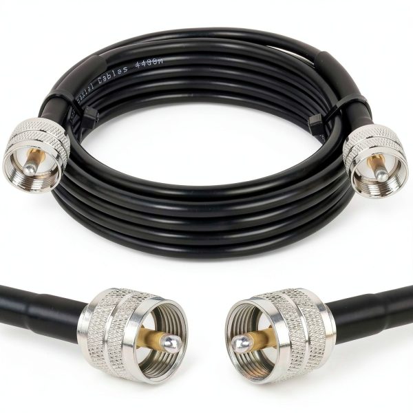 PL259 10ft UHF Coax Cable - RG58 CB Cable Male to Male for CB Radio, Ham Radio, Antenna Analyzer, SWR Meter-0